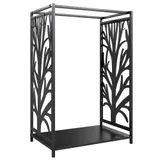 HOMCOM Kaminholzständer mit Kaminbesteck, Brennholzregal Feuerholzablage aus Stahl Schwarz 46 x 30 x 70 cm für gemütliche Abende   Aosom.de – Bild 1