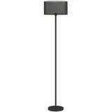 HOMCOM Stehlampe, Stehleuchte mit  E27 Fassung, zweifarbigem Lampenschirm aus Stoff, Standlampe mit Fußschalter  Standleuchte für Wohnzimmer, Schlafzimmer, exkl. Leuchtmittel, Schwarz   Aosom – Bild 1