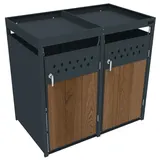 Mülltonnenbox Mülltonnenverkleidung Müllbox Pflanzdach Aufbewahrungsbox – Bild 2