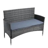 Polyrattan Gartenbank Rattan Bank 2-Sitzer Sitzbank mit Sitzkissen Rattanmöbel – Bild 1