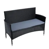 Polyrattan Gartenbank Rattan Bank 2-Sitzer Sitzbank mit Sitzkissen Rattanmöbel – Bild 1