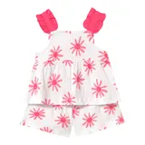 Mayoral Baby 2-tlg. Set Krepp-Top und -Shorts Blumen – Bild 3