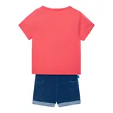 Boboli 2-tlg. Set T-Shirt und Jeans-Shorts Heißluftballons – Bild 1