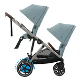 Cybex Gold Zwillings- und Kinderwagen Geschwisterwagen eGazelle S blau – Bild 1