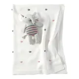 Bornino Home Babydecken-Set mit Greifling Elefant 80x100 cm – Bild 3