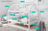 Ticaa Kinderbett Hausbett "Kay" 80x160 Kiefer weiß – Bild 5