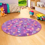 Snapstyle Kinder Spiel Teppich Schmetterling Rund – Bild 1