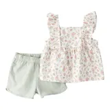 Carter's 2-tlg. Set Top und Shorts Rüschen Blumen – Bild 3