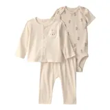 Carter's 3-tlg. Set Body kurzarm, Jacke und Jogginghose Bären – Bild 3