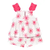 Mayoral Baby 2-tlg. Set Krepp-Top und -Shorts Blumen – Bild 1