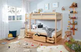 Ticaa Etagenbett Finn Natur mit 4er Funktionsschubkasten – Bild 1