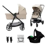 Kinderkraft Kombikinderwagen NEWLY 3in1 Trio-Set inkl. Babyschale MINK PRO beige – Bild 3
