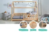 Ticaa Kinderbett Hausbett "Kay" 80x160 inkl. Schubkästen Kiefer natur – Bild 1