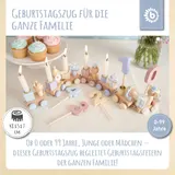 Bieco Geburtstagszug Holz Scandi-Chic Candy 0-99 Jahre – Bild 1
