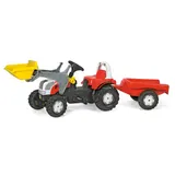 Rolly Toys® Trettraktor rollyKid Steyr 6165 CVT mit Frontlader und Anhänger – Bild 1