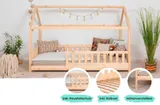 Ticaa Kinderbett Hausbett "Kay" 140x200 Kiefer natur – Bild 3