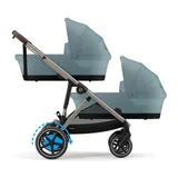 Cybex Gold Zwillings- und Kinderwagen Geschwisterwagen eGazelle S blau – Bild 5