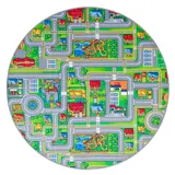 Snapstyle Kinder Spiel Teppich Abenteuerland Bunt Rund – Bild 3
