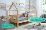 Ticaa Kinderbett Hausbett "Kay" 80x160 Kiefer natur – Bild 1