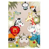 Pergamon Kinder Teppich Faro Safari Bunt Tiere – Bild 3