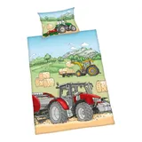 Baby Best Renforcé Wende-Bettwäsche Traktor 40x60 / 100/135 cm – Bild 1