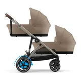 Cybex Gold Zwillings- und Kinderwagen Geschwisterwagen eGazelle S beige – Bild 3