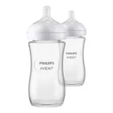 Philips Avent 2er-Pack Babyflasche Natural Response, Glas, 240ml, ab 1M – Bild 3