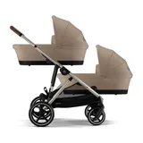 Cybex Gold Zwillings- und Kinderwagen Geschwisterwagen Gazelle S beige – Bild 3