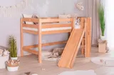 Ticaa Hochbett mit Rutsche Podestbett "Tino" Buche Natur Motiv, teilbar mit Farbauswahl – Bild 1
