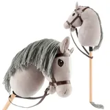 Bieco Hobby Horse Steckenpferd Grau Größe M mit Trense – Bild 1