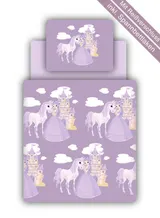 Ticaa Kinder Bettwäsche Set inkl. Bettlaken Prinzessin Lila – Bild 2