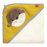 Fehn Kapuzenbadetuch Otter Theo 80x80 cm weiss | gelb | blau – Bild 3