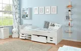 Ticaa Einzelbett "Leni" 90x200 Kiefer Weiß – Bild 1