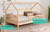 Ticaa Kinderbett Hausbett "Kay" 140x200 Kiefer natur – Bild 1