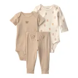 Carter's 3-tlg. Set Body kurzarm, Body langarm und Jogginghose Bären Rippqualität – Bild 3