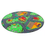 Snapstyle Kinder Spiel Teppich Bauernhof Rund – Bild 5