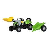 Rolly Toys® Trettraktor rollyKid Deutz-Fahr 5115 G TB mit Anhänger und Frontlader – Bild 1
