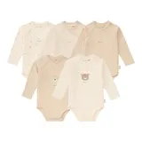 Bornino Lieblinge 5er-Pack Wickelbodys langarm Ringel Bär – Bild 3