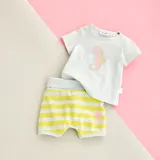 Sanetta Pure Frottee-Shorts Ringel Seepferdchen – Bild 5