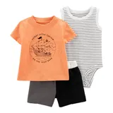Carter's 3-tlg. Set Body ohne Arm, T-Shirt und Shorts Schiff – Bild 3
