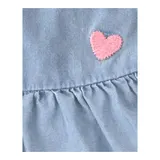 Carter's 3.-tlg. Set Body Flügelarm Rippqualität, Chambray-Kleid ohne Arm und -Shorts – Bild 4