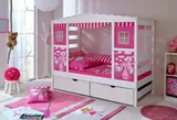 Ticaa Hausbett mit Bettkasten "Horse Rosa" Kiefer Weiß – Bild 5