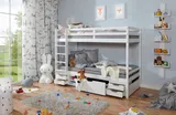 Ticaa Etagenbett Finn Weiß mit 4er Funktionsschubkasten – Bild 1