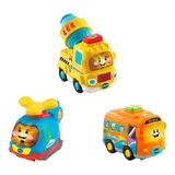 Vtech Tut Tut Baby Flitzer Fahrzeuge 3er Set (Reisebus, Helikopter, Betonmischer) – Bild 2