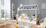 Ticaa Kinderbett Hausbett "Lina" mit Schubkästen 90x200 cm Kiefer weiß – Bild 1