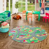 Snapstyle Kinder Spiel Teppich Little Village Rund – Bild 1
