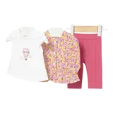 Mayoral 3-tlg. Set T-Shirt, Jacke und Leggings Blumen – Bild 3