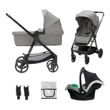 Kinderkraft Kombikinderwagen NEWLY 3in1 Trio-Set inkl. Babyschale MINK PRO grau – Bild 3