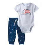 Carter's 2-tlg. Set Body kurzarm und Jogginghose Segelboot – Bild 3