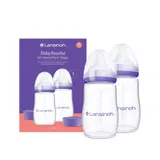 Lansinoh 2er-Pack Babyflaschen mit NaturalWave Sauger, Weithals, 240 ml, Gr.M – Bild 3
